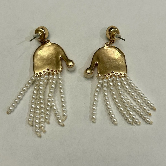 Festive Santa Earrings with Faux Pearls - Picture 3 of 3